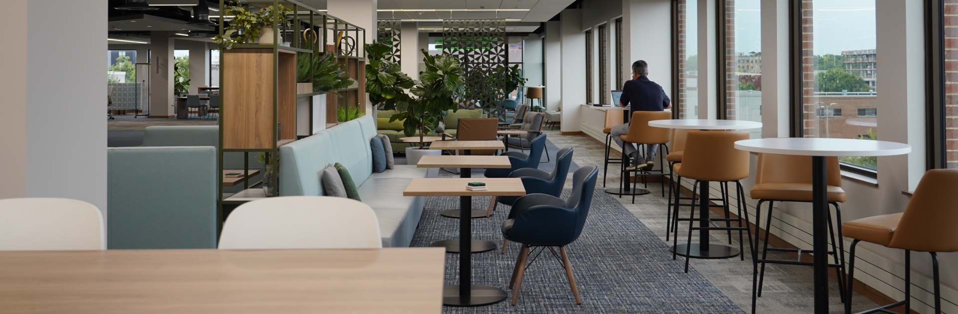 Office Work Cafe Collaboration and work cafe in a modern office
